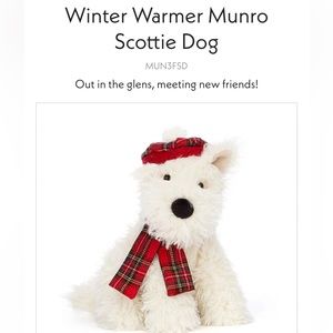 ❌SOLD❌ Jellycat “Winter Warmer Munro Scottie Dog”